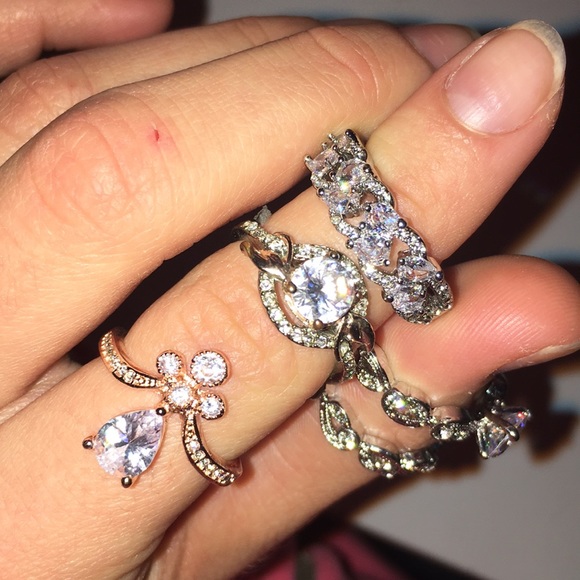 5 Silver RINGS SET! - Picture 2 of 3